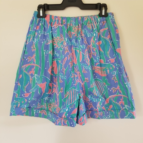 Vintage 90's Art Deco Abstract Neon High Waist Hot Pants Shorts Size Medium - Picture 2 of 6
